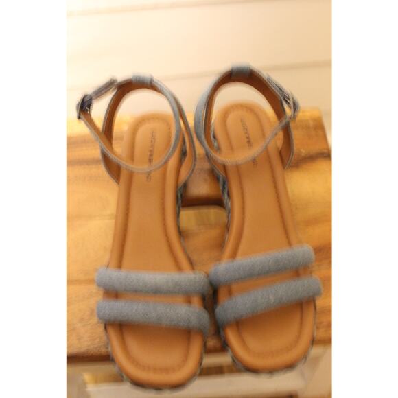 Women's Lucky Brand Sandal Strappy Wedge Blue - Picture 2 of 6